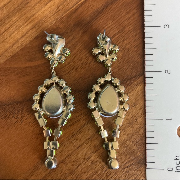 Neon Yellow/White Statement Earrings - Picture 2 of 3